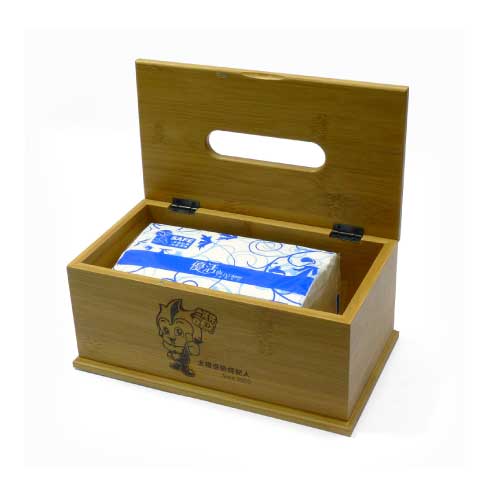 竹製長型面紙盒